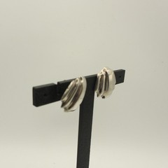 Vintage Sterling Silver Earrings Shell Ribbed Post Backs For Pierced Ears
