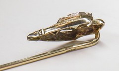 Vintage Art Deco 14k white gold Natural diamond filigree stick pin 1920’s