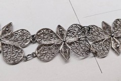 Vintage British Filigree Bracelet Butterfly Design 1950s 1970s Silver Jewelry 13