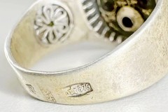 Vintage ring ,made in the USSR , 875 silver,gold plated,ruby ​​/ Size – 8 / USSR