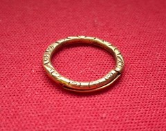 Large Antique Gold Filled SPLIT RING 17.3or Albertina Watch FOB Finding #2