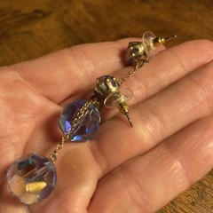 Vintage Blue Crystal Earrings Lot 3 Pairs Cluster Dangle Flower Retro Jewelry
