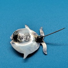 Vintage Sterling Pin Brooch 1 Seahorse & 1 Abalone Tropical Fish