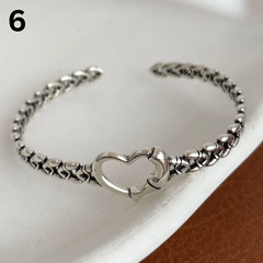 925 Sterling Silver Black Stone Bracelet Women Vintage Chain Link Jewelry