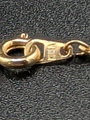 Signed Korean 2mm Gold Tone Flat Textured Knitted Serpentine Choker Necklace