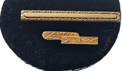 Antique Gold Tone Victorian Bar Brooch/Pins ~ 2 1/8″ and 1 3/16″ ~ Lot of 2