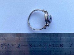 Vintage Rostov Finift Enamel Pendant & Ring Floral Hand-Painted Silver Plated