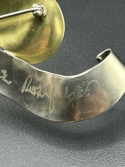 Ruth Rosenfeld Mixed Metal Modernist Brooch 4”