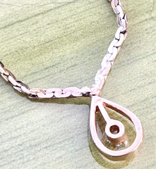 Vintage 14K 585 Uno A Erre w/ a Diamond Pendant Necklace 16″ 3.38gr C link Chain