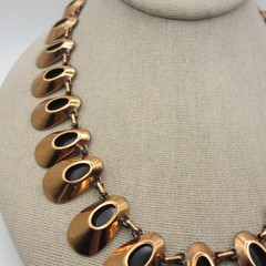 Vintage Renoir Necklace Black Inlay MCM 18 Inch