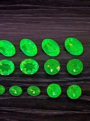 Uranium Glass Rhinestone Lot oval cut