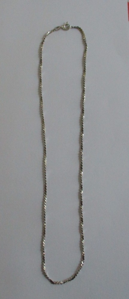 Vintage Lightweight Sterling Silver 925 Serpentine Chain Necklace 17 1/2″ Italy