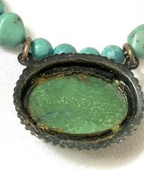 Vintage Handmade Turquoise Bead And Pendant Necklace Adjustable Length