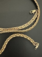 Vintage Bold Chunky 14KGP 23″ Chain Necklace. Foldable Links. From Flat to 4mm.