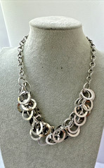 Vtg CHUNKY 1990s 80s y2k statement Brutalist Metal Modernist Necklace Unique