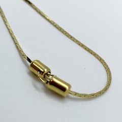 VTG 90’S Y2K YELLOW GOLD TONE SLIDE BOX CHAIN NECKLACE ADJUSTABLE LENGTH RETRO