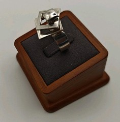 Vtg Modernist Moving Spinning Fidget Sterling Silver 925 Square Ring 8.25g