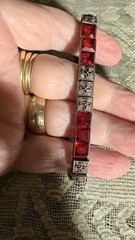 Antique Art Deco Watchenheimer Co Diamonbar Sterling Silver Bracelet 7 Inches