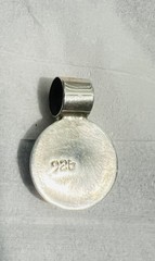 Red Gemstone Pendant From Mexico 925 Silver 3/4 Inches Long 1/2 Inch Wide ￼￼