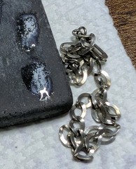 Vintage 925 Sterling Silver Curb Link Chain Bracelet 7.5″ Charm Starter – 3.2g
