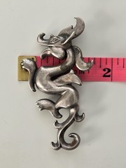 Signed Metropolitan Museum of Art MMA Sterling Silver 925 Dragon Pendant Brooch