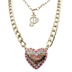 Juicy Couture Double layer Chain with Pink Rhinestones Heart