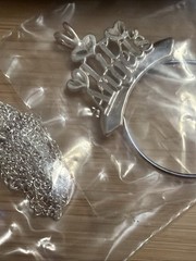 Vintage Avon Sterling Silver Lil’ Angels Birthstone Charm Holder & necklace