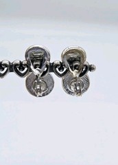 Napier Earrings Clip On Dangle Drop Earrings Silver Tone Green Vintage