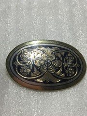 Brooch silver 875 Russian Soviet vintage USSR Severnaya Chern’ Gold Plated 9grm