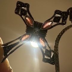Vintage 925 Silver, Marcasite and Garnet Cross Pendant Necklace
