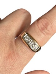 Vintage 14k Diamond Ring. Size 12. Weight is 9.6 Grams. 3- Round Cut .50 TCW.