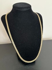 Vintage Bold Chunky 14KGP 23″ Chain Necklace. Foldable Links. From Flat to 4mm.