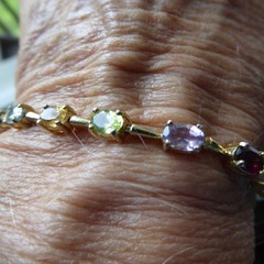 FAS Gold Over 925 Sterling Silver Multi-Gemstone Bracelet
