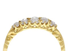 Antique 0.66Ct Diamond and 18k Yellow Gold Five Stone Ring 1911
