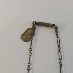 VTG Pididdly Links Brass Gold Tone Rhinestone Art Nouveau Necklace Kingston NY