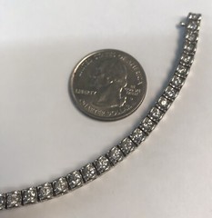 3.15 CTTW SI2 I Natural Diamond 14k White Gold Tennis Bracelet 19.4 G