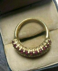 3.50 Ct Natural Red Ruby Art Deco Vintage Engagement Ring 14K Yellow Gold Finish