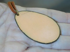 Vintage Cloisonne Flower Pendant On Leather Cord Artisan