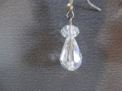 1 Pair Unique .75″in Glass Clear Crystal Tear Drop Shape Dangle