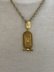 18K Yellow Gold Egyptian God Charm Necklace Pendant ~ 6.0g (chain not Included)