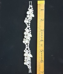 Vtg Rhinestone Silver Tone Bracelet~Intricate Design Old Fashion Glam Rare