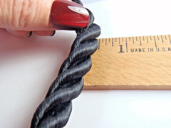 Vintage Twisted Black Cord Push Snap Lock Choker and Clip on Earring Set