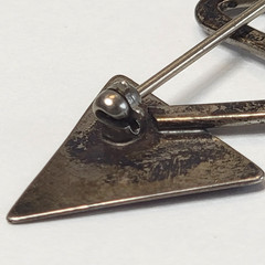 Vintage Sterling Silver Modernist Arrow Brooch MCM Studio Hammered Artisan Pin