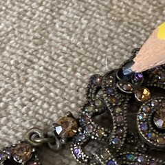 Vclm choker Goth Amber Tag As Is Colorful Purples Missing Few Color Rhinestones