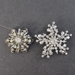 Vintage Lot Brooch Pin Convertible Pendant Rhinestone Snowflake Starburst Bundle