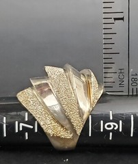4 Sterling Silver Rings Modernist & Wide Free Form Rings Size 7-7.5