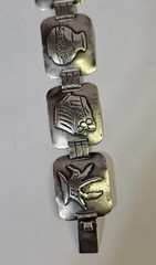 925 Sterling Silver Mexico Taxco beto horse donkey Bracelet -Signed LZ GUAD JAL?