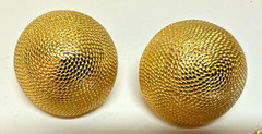 VINTAGE 3 PAIR CAROL LEE GOLD TONE GREEN GLASS FAUX PEARL, CLIP ON EARRINGS