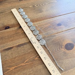 Judy Lee collar necklace vintage silver tone necklace wide panels fish design