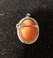 Antique Victorian 800 Silver Cameo 23mm x 18mm Brooch/Pendant